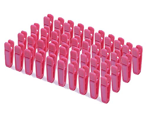 Product Cover KISEER Plastic Baby Hanger Clips, 40 Pcs Slim-line Finger Clips Set Clothes Hanger Velvet Hanger (Pink)