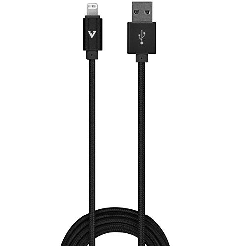 Product Cover vCharged 12 FT MFi Certified Longest Lightning Cable Nylon Braided USB A Cord Compatible for iPhone & iPad, Black