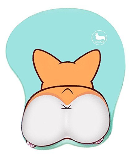Product Cover 3D Funny Corgi Butt Shape Silicone Mouse Pad Mouse Mat- 8.6X10.2 Inch