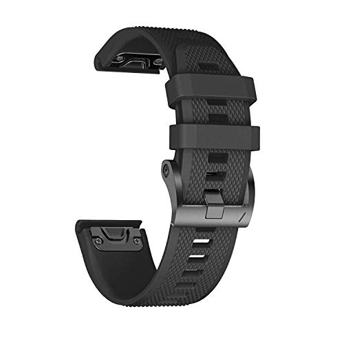 Product Cover ANCOOL Compatible with Fenix 5X Band Easy Fit 26mm Width Soft Silicone Watch Bands Repalcement for Fenix 5X/Fenix 5X Plus/Fenix 3/Fenix 3HR Smartwatches - Black