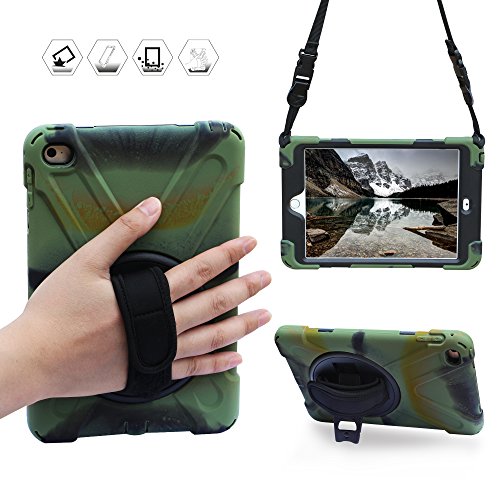 Product Cover BRAECN iPad Mini 5 Case,iPad Mini 4 Case with 360 Degree Rotation Case [Rugged:Shock Proof] Drop resistance Built-in Kickstand a Hand strap a Adjustable Shoulder Strap For Apple iPad Mini4th /5th Case