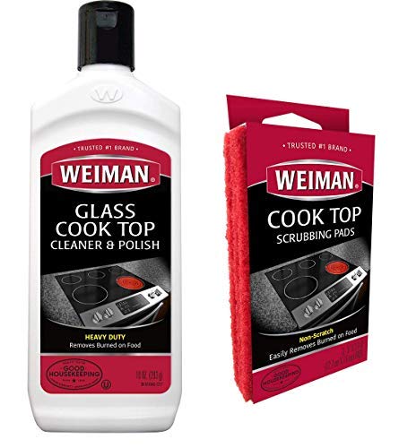 Product Cover Weiman Cook Top Scrubbing Pads with Glass Cook Top Cleaner & Polish Bundle