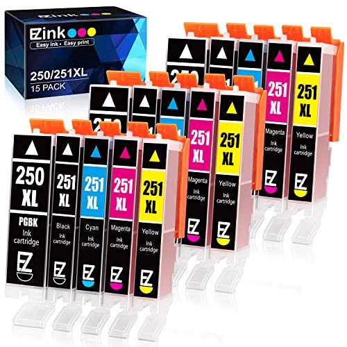 Product Cover E-Z Ink (TM) Compatible Ink Cartridge Replacement for PGI-250XL PGI 250 XL CLI-251XL CLI 251 XL (3 Large Black