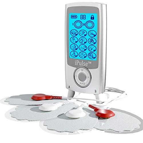 Product Cover iPulse Massager TENS Unit + EMS Stimulation Combination Unit Therapy Massage Modes 10 Electric Pads Electronic Electrodes Stimulator Device for Pain Relief Arthritis Muscle Strength Tired Sore Muscles