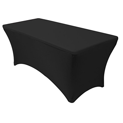 Product Cover Red Spot Pro Rectangular Stretch Tablecloth 4ft (Black)-Spandex Tight Fit Table Cover for Parties, Trade Shows, Djs, Weddings and Events of All Kinds. (4 Foot)