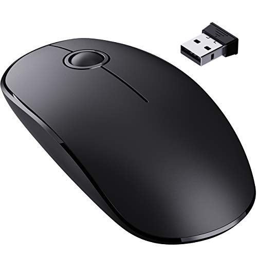 Product Cover VicTsing [Upgraded] Slim Wireless Mouse, 2.4G Silent Laptop Mouse with Nano Receiver, Ergonomic Wireless Mouse for Laptop, Portable Mobile Optical Mice for Laptop, PC, Computer, Notebook, Mac - Black
