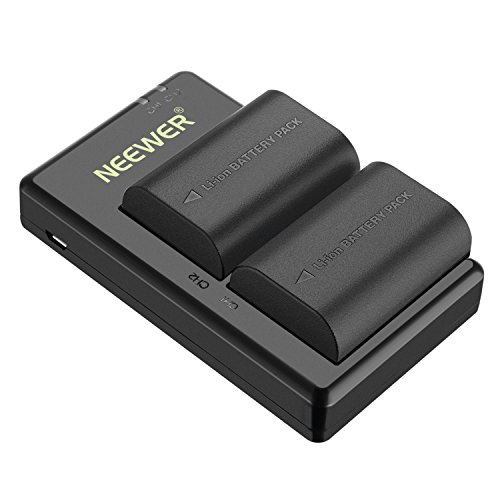 Product Cover Neewer LP-E6 LP-E6N Battery Rechargeable Battery Charger Set for Canon 5D Mark II III IV, 5Ds, 6D, 70D, 80D and More (2-Pack 2000mAh Camera Batteries,Versatile Charging Option with USB) Black