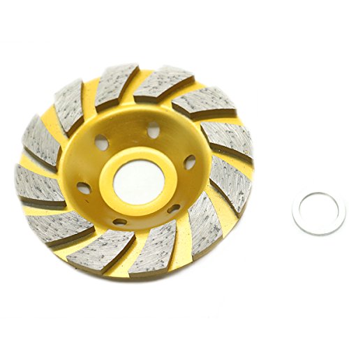Product Cover NC 4-Inch Concrete Turbo Diamond Grinding Cup Wheel for Angle Grinder 6 Segs Heavy Duty ,Yellow
