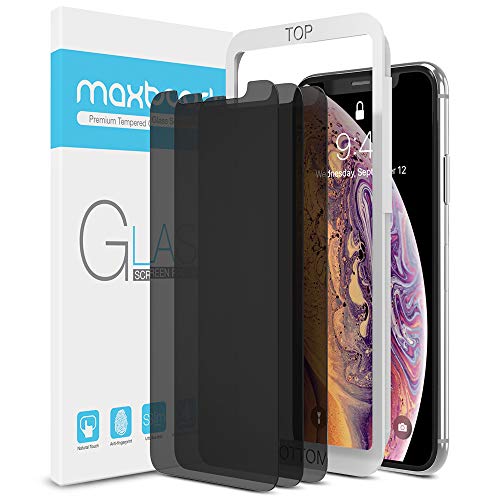 Product Cover Maxboost (3 Pack) Privacy Glass Screen Protector Designed for iPhone 11 Pro/iPhone Xs/iPhone X (5.8