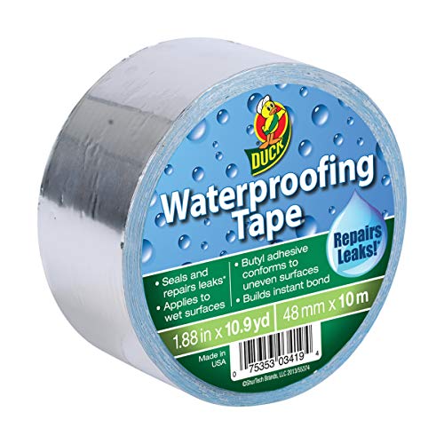 Product Cover Duck Brand Waterproofing Tape, Silver, 1.88 Inches x 10.9 Yards, 1 Roll (280355)