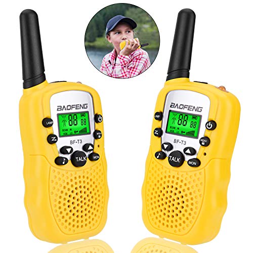 Product Cover Toys for 3-12 Year Old Boys Girls, Kids Walkie Talkies 2 Way Radios for 3-12 Years Girls and Boys Birthday Xmas Best Gifts, 2 Pack, Yellow