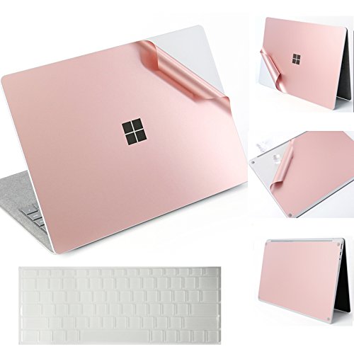 Product Cover XSKN Anti-scratch Full Body Skins Ultra Thin Removable Bubble Free Decal Laptop Sticker for Microsoft Surface Laptop (2017+) Upper and Bottom Cover (Rose Gold, +Clear Keyboard Skin)
