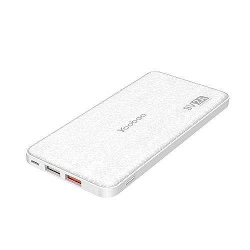 Product Cover Yoobao Portable Charger 12000mAh Ultra Slim Power Bank Q12 Qualcomm Quick Charge 3.0 External Battery Pack Fast Charge Powerbank Compatible Samsung S8/S8+ iPhone X/8/8+ HUAWEI Google LG and More-White