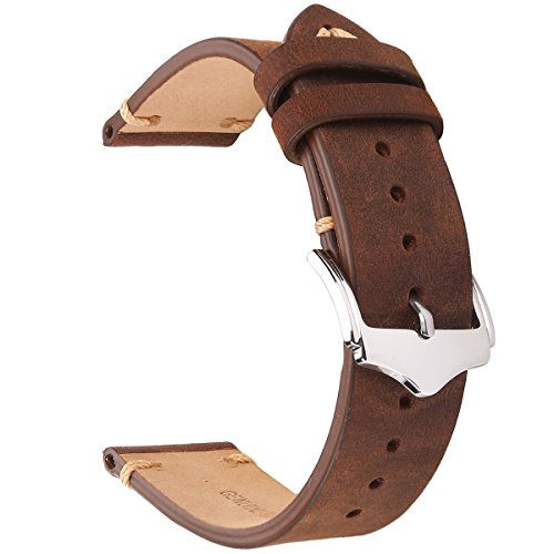 Product Cover EACHE Genuine Leather Watch Bands Crazy Horse/Oil Wax/Suede/Vegetable-Tanned Leather Watch Straps Replacement Watchbands 18mm 19mm 20mm 22mm