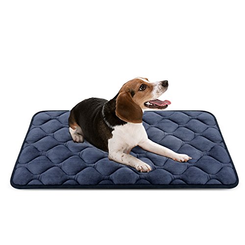 Product Cover Hero Dog Medium Dog Bed Mat 36 Inch Crate Pad Anti Slip Mattress Washable for Pets Sleeping (Grey M)