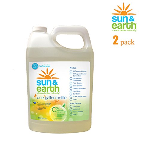 Product Cover Sun & Earth Liquid Laundry Detergent, 128 fl oz, Pack of 2, Unscented