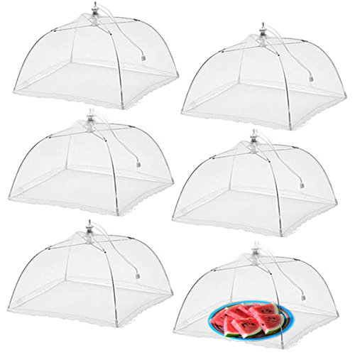 Product Cover Simply Genius (6 pack) Large and Tall 17x17 Pop-Up Mesh Food Covers Tent Umbrella for Outdoors, Screen Tents, Parties Picnics, BBQs, Reusable and Collapsible