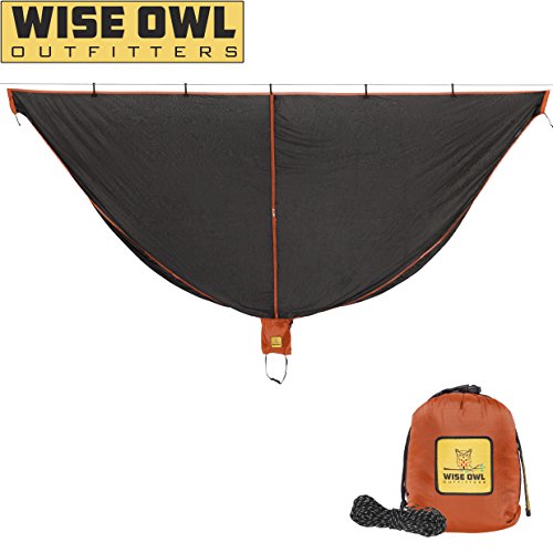 Product Cover Hammock Bug Net - SnugNet by Wise Owl Outfitters - The Perfect Mesh Netting Keeps No-See-Ums, Mosquitos and Insects Out - Black and Orange