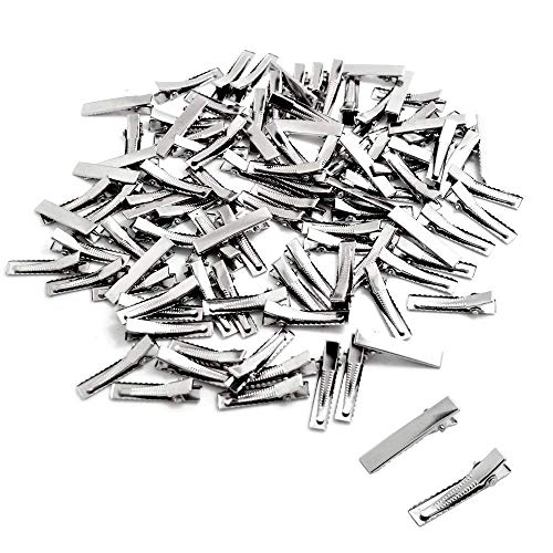 Product Cover BronaGrand 100 PCS Silver Alligator Hair Clip Flat Top with Teeth for Arts & Crafts Projects, Dry Hanging Clothing, Office Paper Document Organization,Hair Care(1.26 Inch)