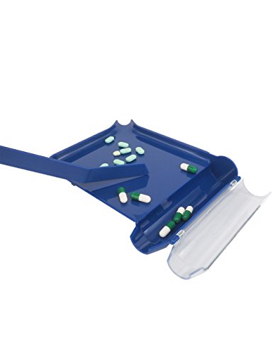 Product Cover Left Hand Pill Counter Tray with Spatula (Blue)