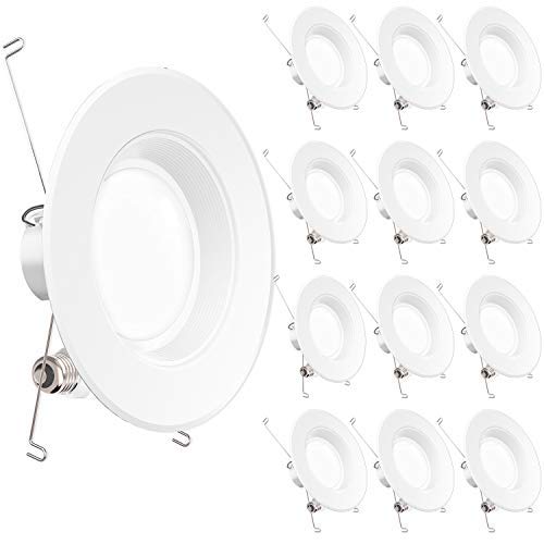 Product Cover Sunco Lighting 12 Pack 5/6 Inch Baffle Recessed Retrofit Kit Dimmable LED Light, 13W (75W, 2700K Kelvin Soft White, Quick/Easy Can Install, 965 Lumen, Damp Rated