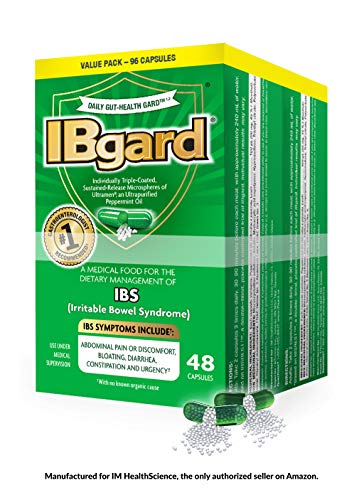 Product Cover IBgard® for The Dietary Management of Irritable Bowel Syndrome (IBS) Symptoms Including, Abdominal Pain, Bloating, Diarrhea, Constipation†*, 96 Capsules
