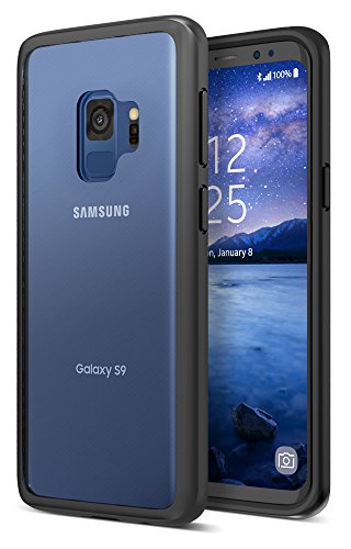 Product Cover Maxboost Galaxy S9 Case HyperPro Series with Heavy Duty GXD-Gel Protection [Black/Clear] Enhanced Hand-Grip TPU Cushion Frame + Transparent Hybrid S9 Cover for Samsung Galaxy S 9 Phone (2018)
