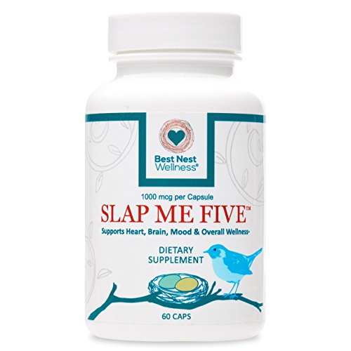 Product Cover Slap Me Five Methylfolate, 1190 mcg DFE (1000 mcg) L-Methylfolate per Serving, 60 Capsules, Boosts Stamina, Memory and Mood, Best Nest Wellness