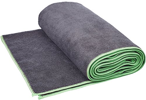 Product Cover AmazonBasics Hot Yoga Mat Towel - 72 x 24 Inches, Grey And Green