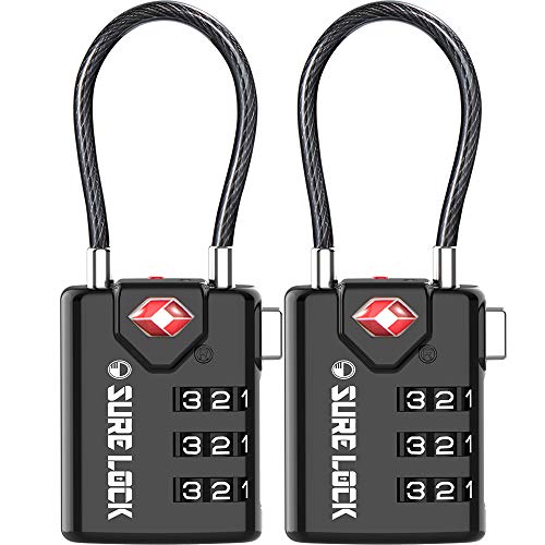 Product Cover SURE LOCK TSA Compatible Travel Luggage Locks, Inspection Indicator, Easy Read Dials - 1, 2 & 4 Pack