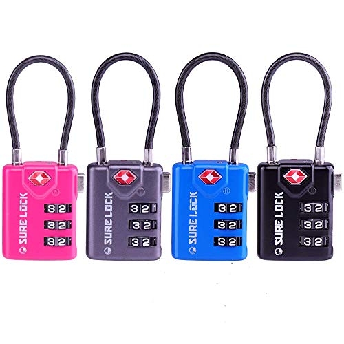 Product Cover TSA Compatible Travel Luggage Locks, Inspection Indicator, Easy Read Dials - 1, 2,4,6 & 8 Pack