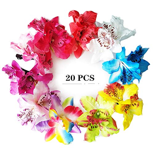 Product Cover MorningRising 20 Pcs Multicolor Women Girls Orchid Flower Bohemian Leopard Hair Clip Wedding Party Beach Bridal Hairclip Hair Pins Hair Barrette Accessories