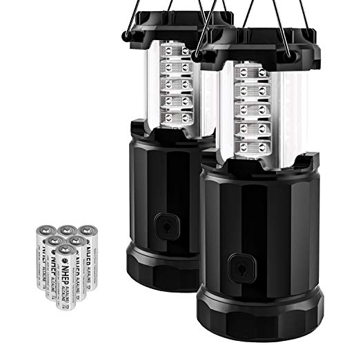 Product Cover Etekcity CL30 2 Pack Camping Lantern LED Portable Flashlights with AA Batteries, Upgraded Magnetic Base and Dimmer Button-Collapsible Survival Lights for Emergency, Hurricane, Black