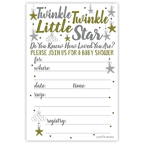 Product Cover Twinkle Twinkle Little Star Baby Shower Invitations (20 Count) With Envelopes