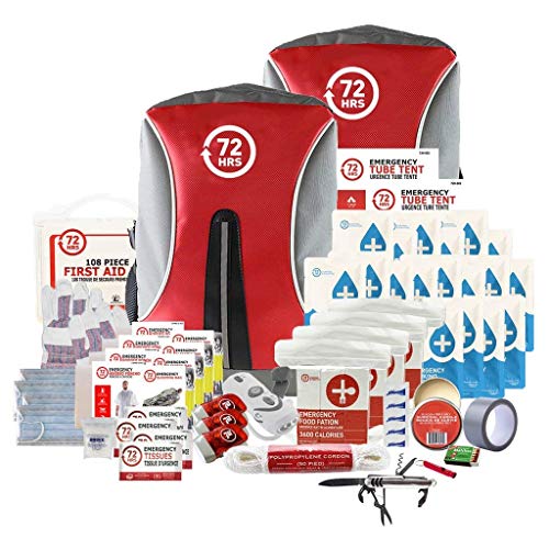Product Cover 72HRS Earthquake Preparedness Kit, Emergency Kit, Survival Kit for 4 Person - 72 Hours Backpack Deluxe Kit