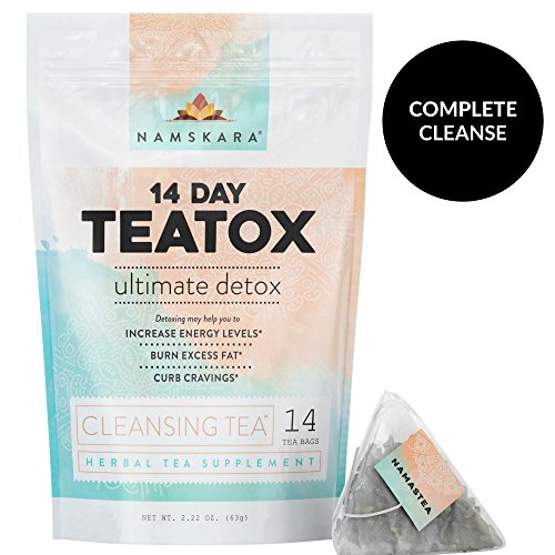 Product Cover Namskara Herbal 14 Day Teatox Detox - Best Natural Tea Supplement for Colon Cleanse, Weight Loss, and Reducing Cravings with All Natural Ingredients Including Rooibos, Green Tea and Garcinia Cambogia