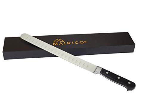 Product Cover MAIRICO Ultra Sharp Premium 11-inch Stainless Steel Carving Knife - Ergonomic Design - Best for Slicing Roasts, Meats, Fruits and Vegetables