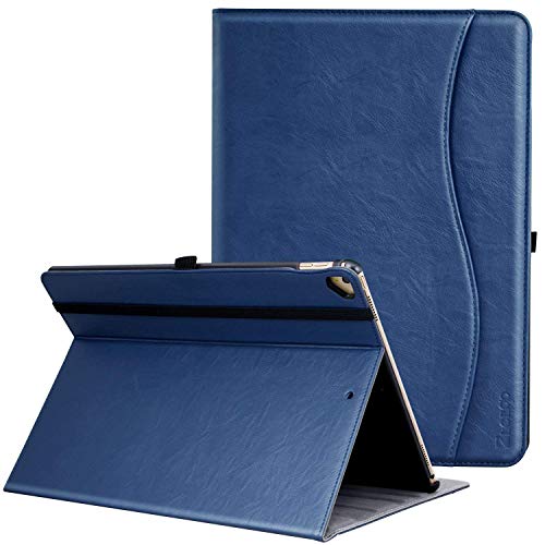 Product Cover Ztotop Case for iPad Pro 12.9 Inch 2017/2015 (Old Model,1st & 2nd Gen), Premium Leather Folding Stand Folio Cover with Auto Wake/Sleep, Document Card Slots and Multiple Viewing Angles, Navy Blue