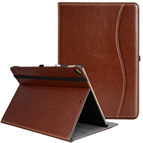 Product Cover Ztotop Case for iPad Pro 12.9 Inch 2017/2015 (Old Model,1st & 2nd Gen), Premium Leather Business Folding Stand Folio Cover with Auto Wake/Sleep and Document Card Slots, Multiple Viewing Angles, Brown