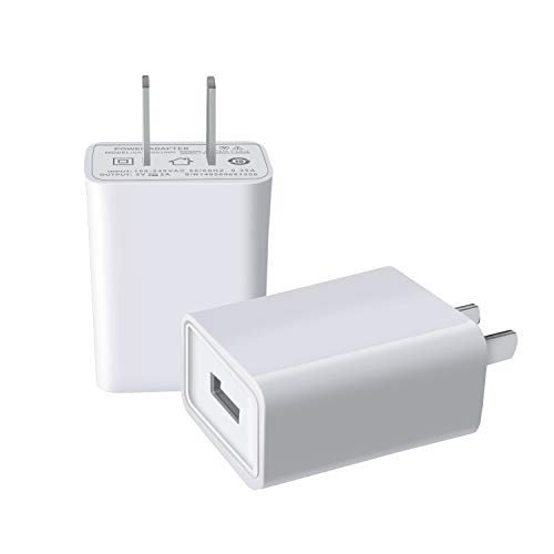 Product Cover USB Wall Charger FOBSUNLAND. USB Wall Plug 5V 2A AC Power Adapter Compatible with iPhone,iPad,Samsung,Huawei,Tablet,Kindle and More (White 2pack) (White 2pack)