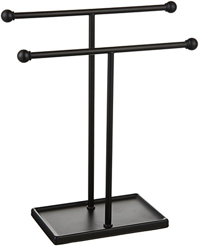Product Cover AmazonBasics Double-T Hand Towel Holder and Accessories Jewelry Stand, Black