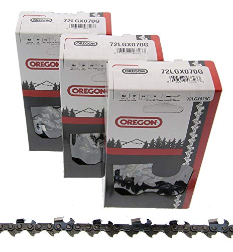 Product Cover 3-Pack Oregon 20 Loop Pro Chisel Chain 72LGX (70 Drive Links) Fits Echo CS-590 Timberwolf, CS-600