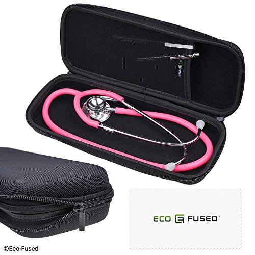 Product Cover Eco-Fused Stethoscope Case Compatible with 3M Littmann, MDF, ADC, Omron, etc. - Large Mesh Pocket for Accessories - Strong Nylon Material - Protects your Stethoscope - Prevents Bents and Dents - Black