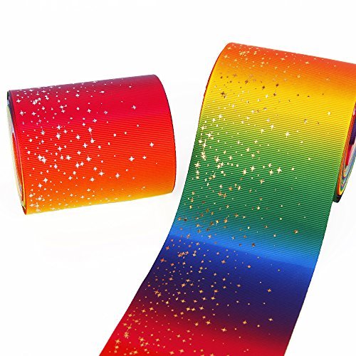 Product Cover Fashion Rainbow Color Printed Grosgrain Ribbon 3
