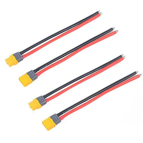 Product Cover 4pcs XT60 Plug Male Female Connector with Sheath Housing Connector with 150mm 12AWG Silicon Wire for RC Lipo Battery FPV Drone