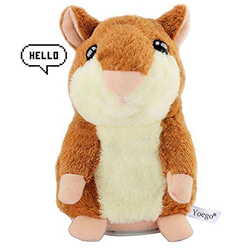 Product Cover Yoego Talking Hamster Repeats What You Say Educational Talking Toy Repeating Hamster Toy Gift for Kids Age 3+ (Brown)