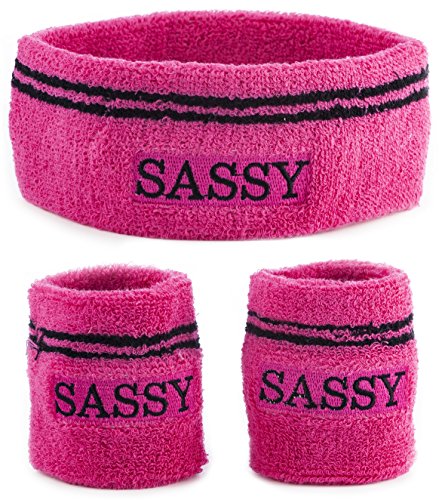 Product Cover Funny Guy Mugs Sassy Unisex Sweatband Set (3-Pack: 1 Headband & 2 Wristbands)