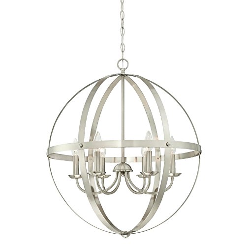 Product Cover Westinghouse Lighting 6328300 Stella Mira Six-Light Indoor Chandelier, Brushed Nickel Finish, 6