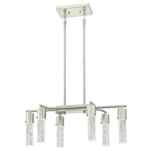 Product Cover Westinghouse Lighting 6329800 Cava Six-Light LED Indoor Chandelier, Brushed Nickel Finish with Bubble Glass, 6