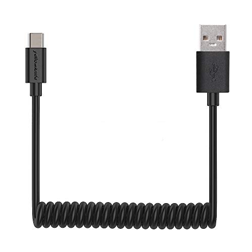 Product Cover [2 Pack] Yellowknife Coiled USB Type C Cable, USB C to USB A 2.0 3ft Fast Charging Sync Coiled Cord for Type-C Devices(Type C 2 Pack Black)
